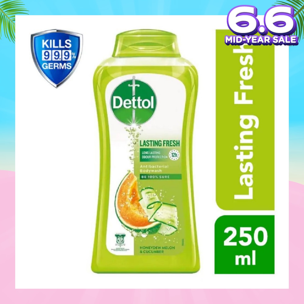 Dettol Lasting Fresh Anti-Bacterial Bodywash 250ml (Honeydew Melon & Cucumber)