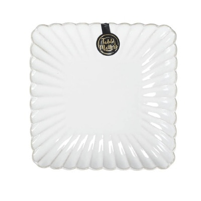 TABLE MATTERS 8 inch Square Plate WS45080 White Scallop 1s