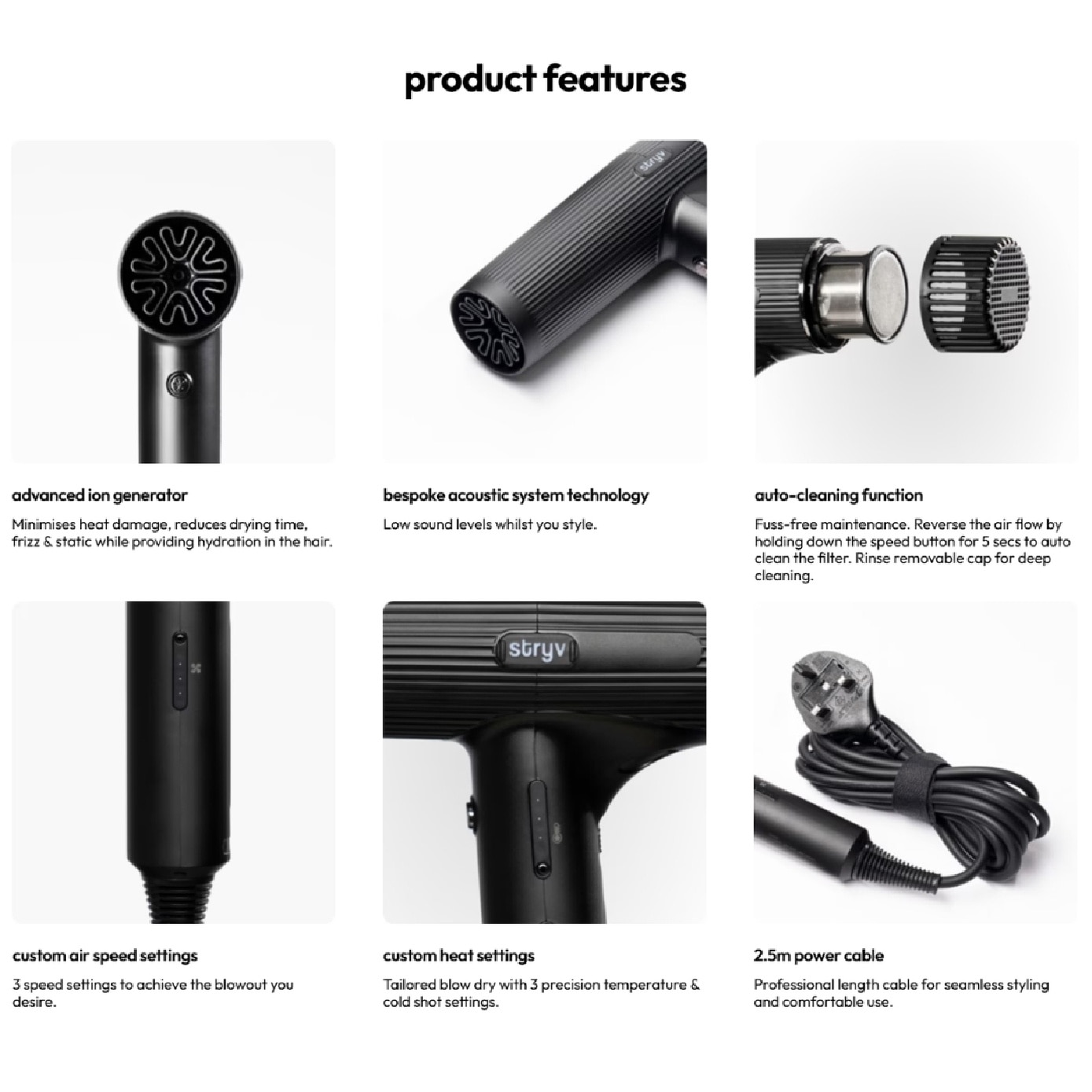 ProTraveller 1.0 Hair Dryer Matte Black 1s