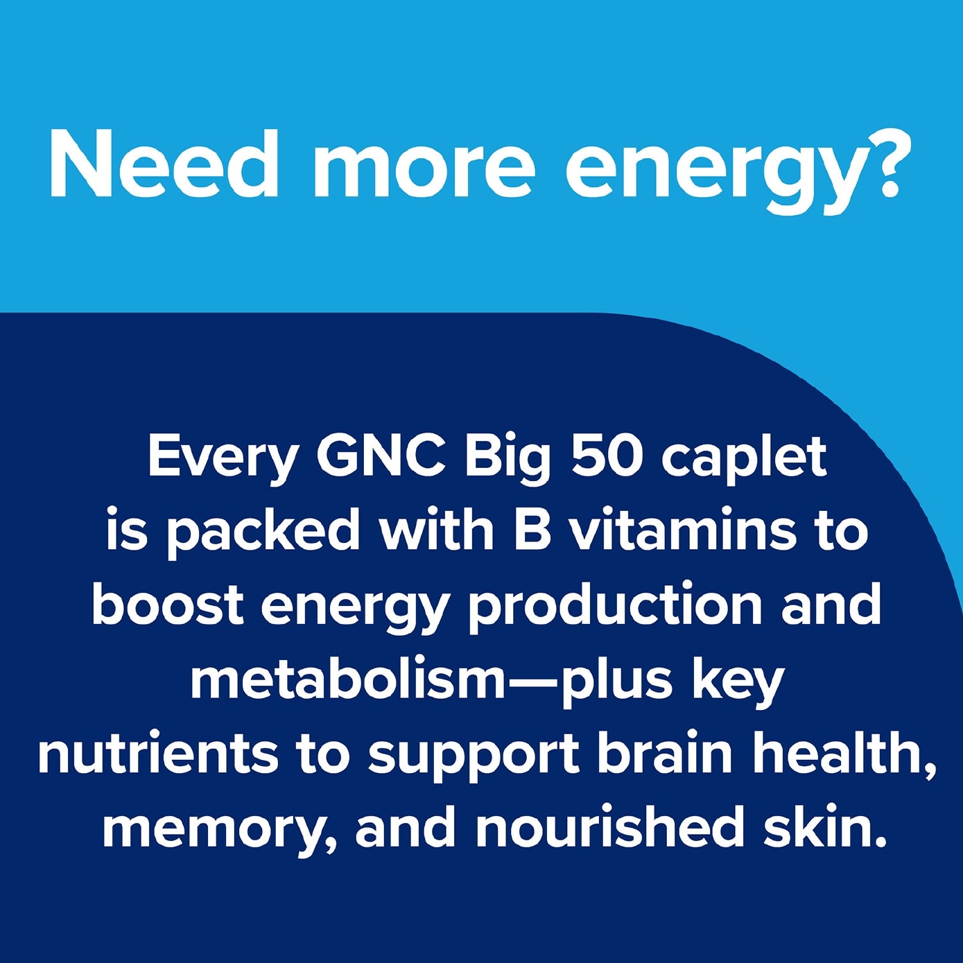 GNC Big 50 B-Complex Formula Vegan Caplet 90s