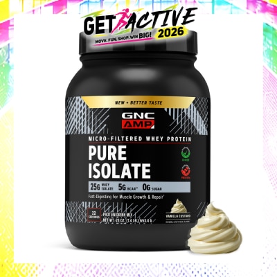 GNC - GNC AMP Micro-Filtered Whey Protein Pure Isolate Vanilla Custard 653.4g image