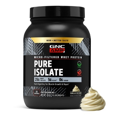 GNC - GNC AMP Micro-Filtered Whey Protein Pure Isolate Vanilla Custard 653.4g