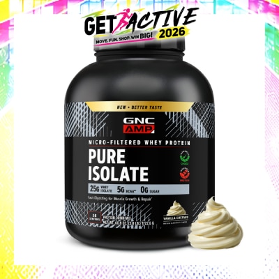 GNC - GNC AMP Micro-Filtered Whey Protein Pure Isolate Vanilla Custard 1722.6g image