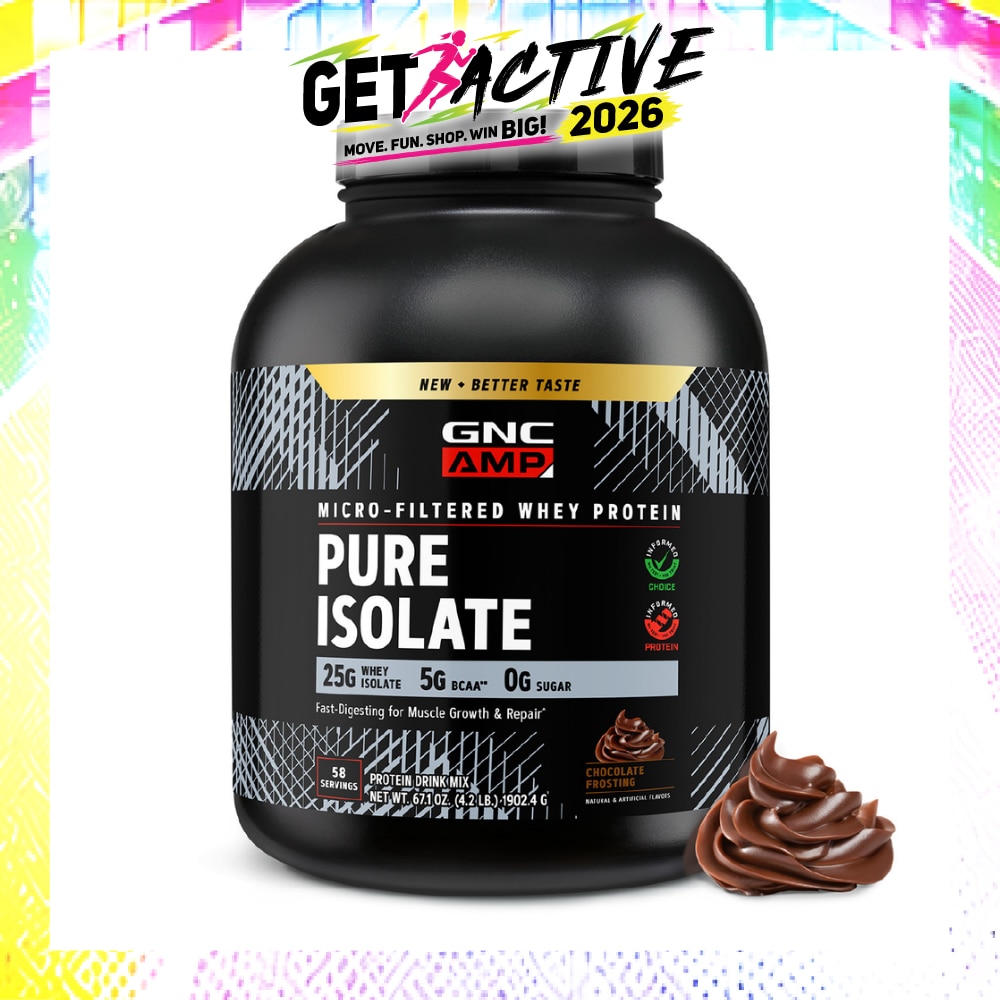 GNC AMP Micro-Filtered Whey Protein Pure Isolate Chocolate Frosting 1902.4g image