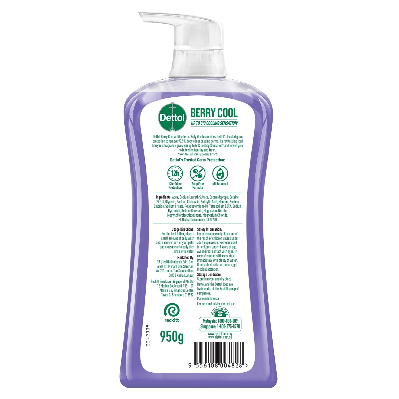 Berry Cool Anti-Bacterial Body Wash Shower Gel 950ml