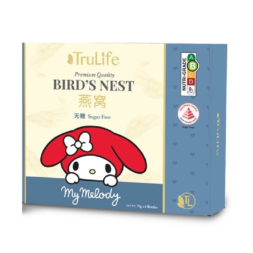 My Melody Premium Bird's Nest Sugar Free (100% Authentic, No Additives, Pure Wellness In Every Spoonful) 70g x 6s