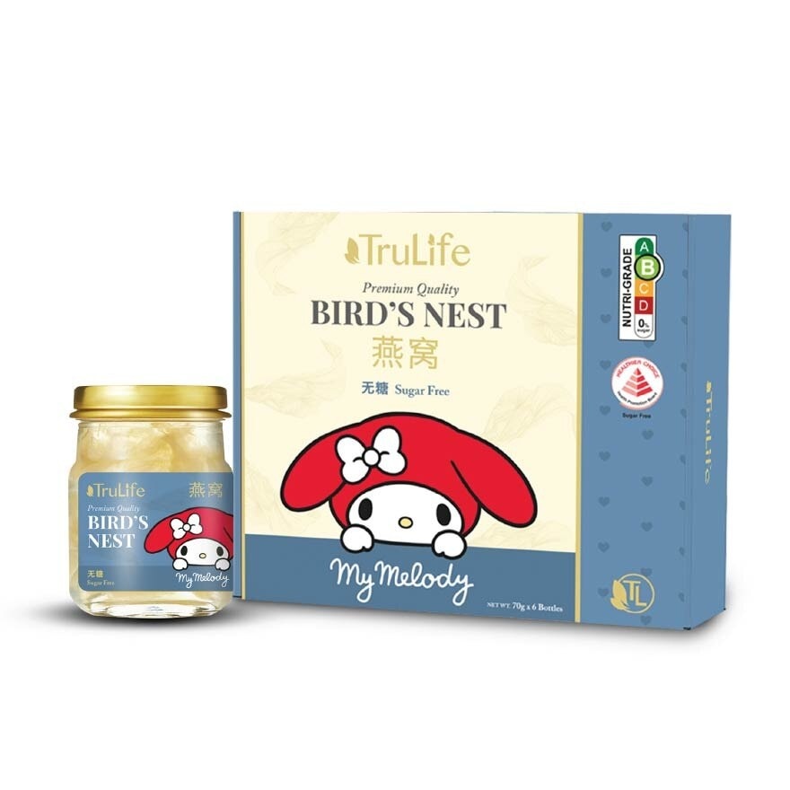 My Melody Premium Bird's Nest Sugar Free (100% Authentic, No Additives, Pure Wellness In Every Spoonful) 70g x 6s