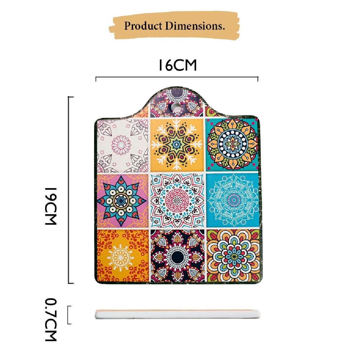 Peranakan Coaster (Pot)-G PC60060G (Heat Resistance + Thermal Insulator + Cork Backing To Prevent Scratches) 0.35kg