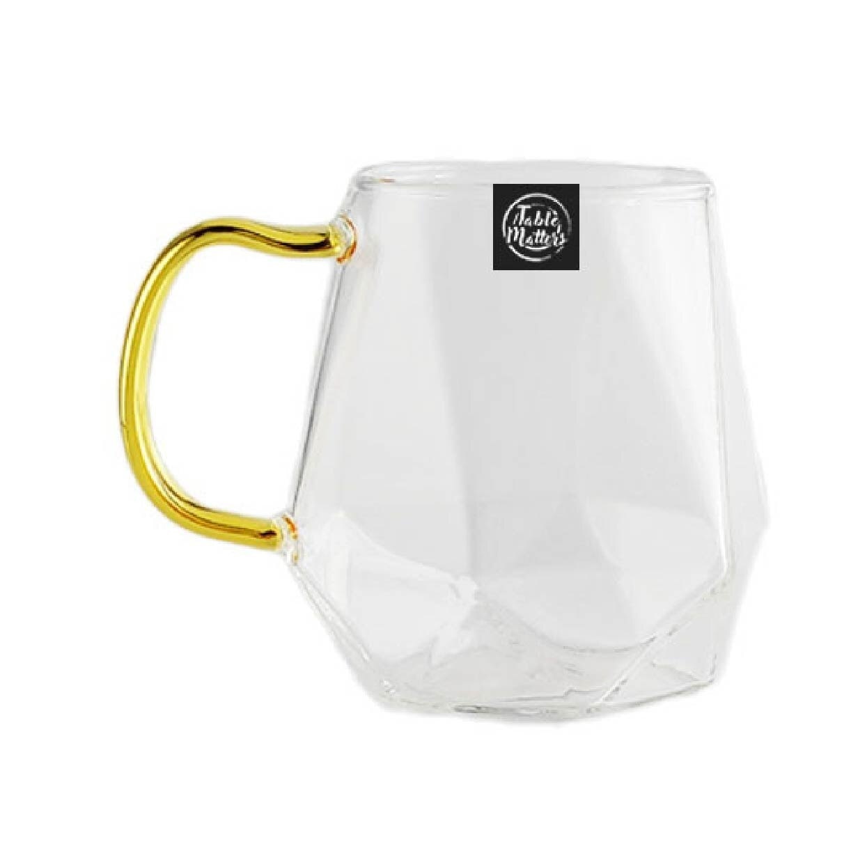 TAIKYU Gold Handle Diamond Glass CGWH34320 (High Quality And Lead-Free Glass) 340ml