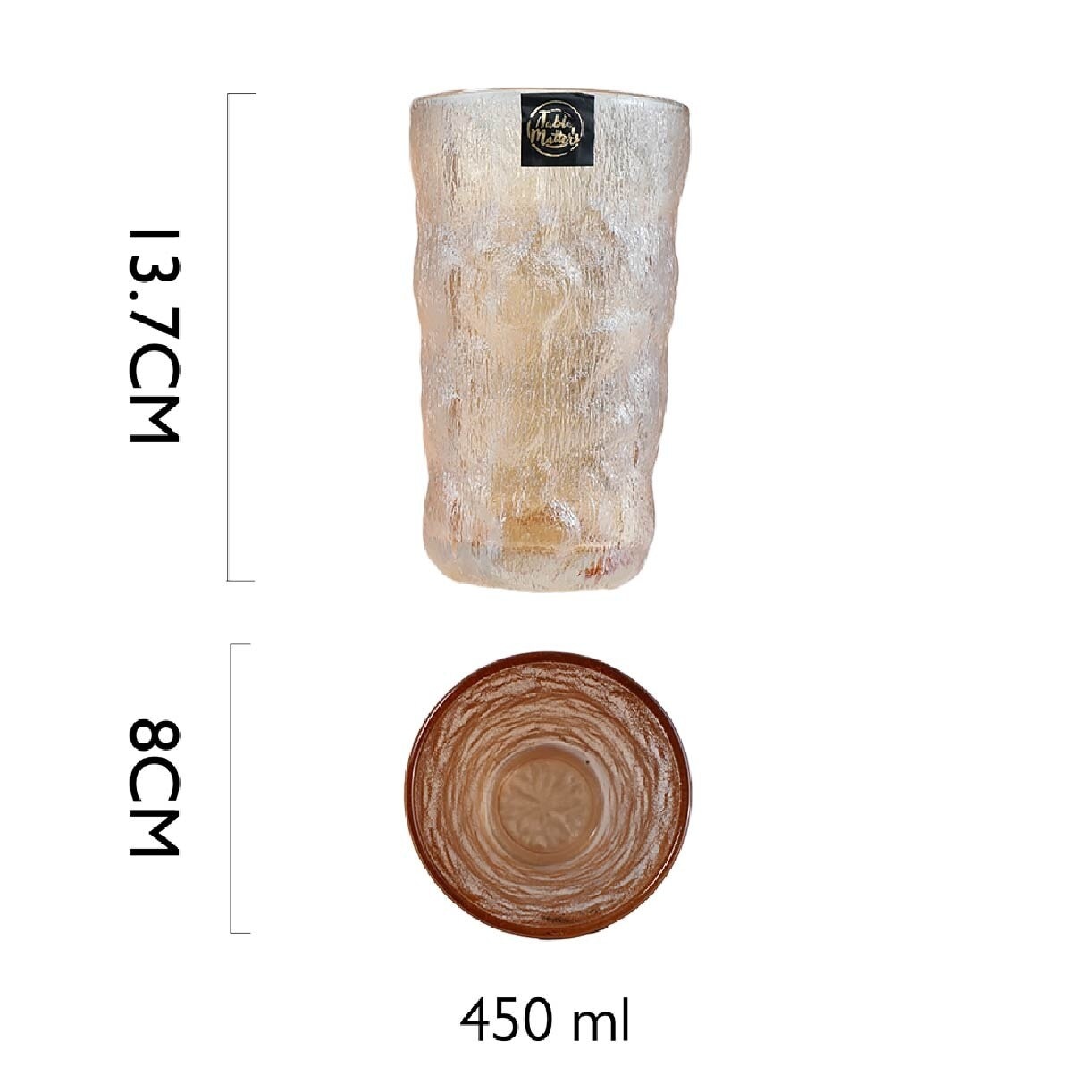 TAIKYU Amber Glacier Whiskey Glass CGGA36380 (High Quality And Lead-Free Glass) 380ml
