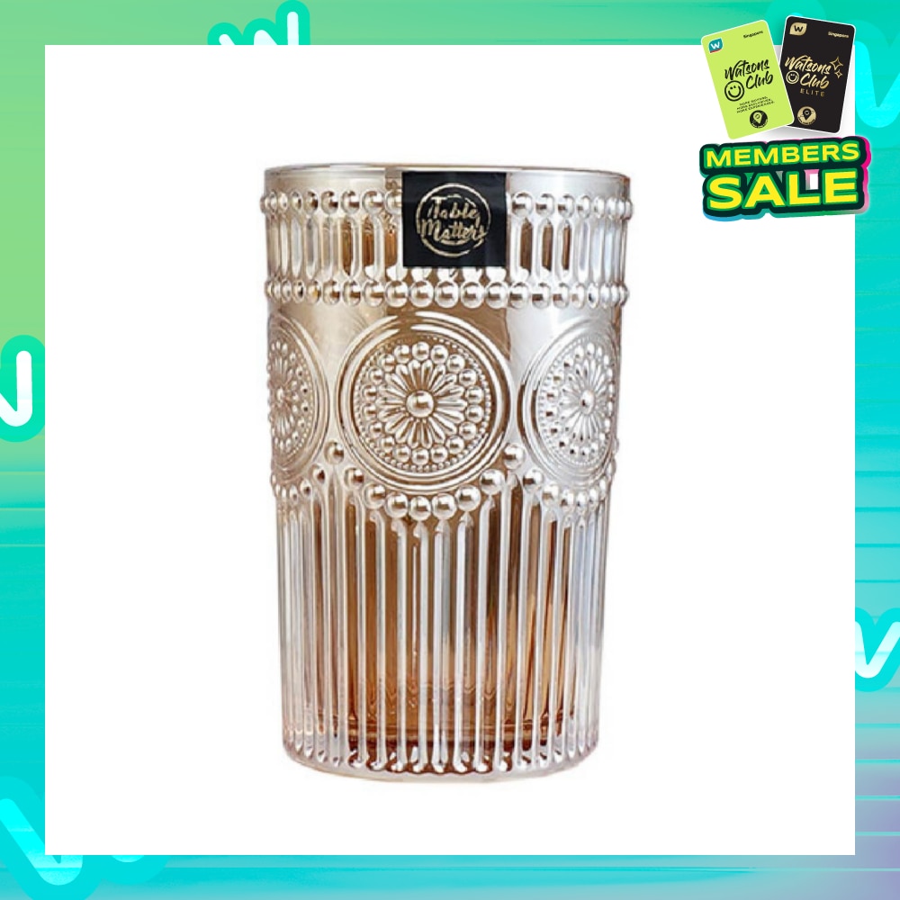 TAIKYU Amber Lace Drinking Glass CGLA33350 (High Quality And Lead-Free Glass) 400ml