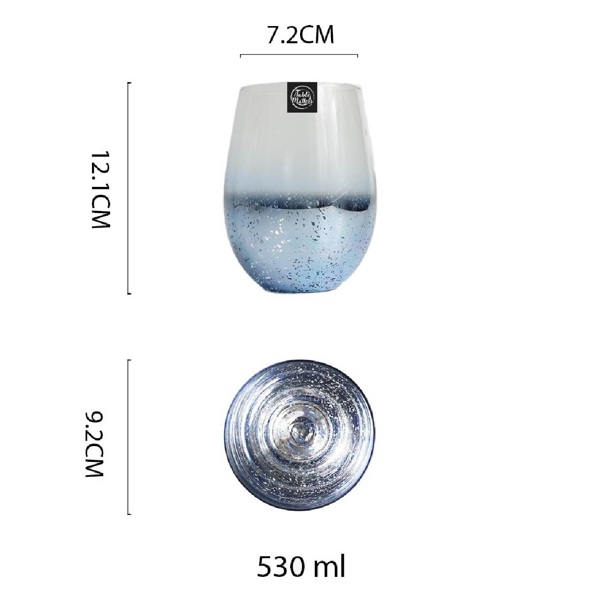 TAIKYU Blue Luster Beer Glass CGBL33530 (High Quality And Lead-Free Glass) 540ml