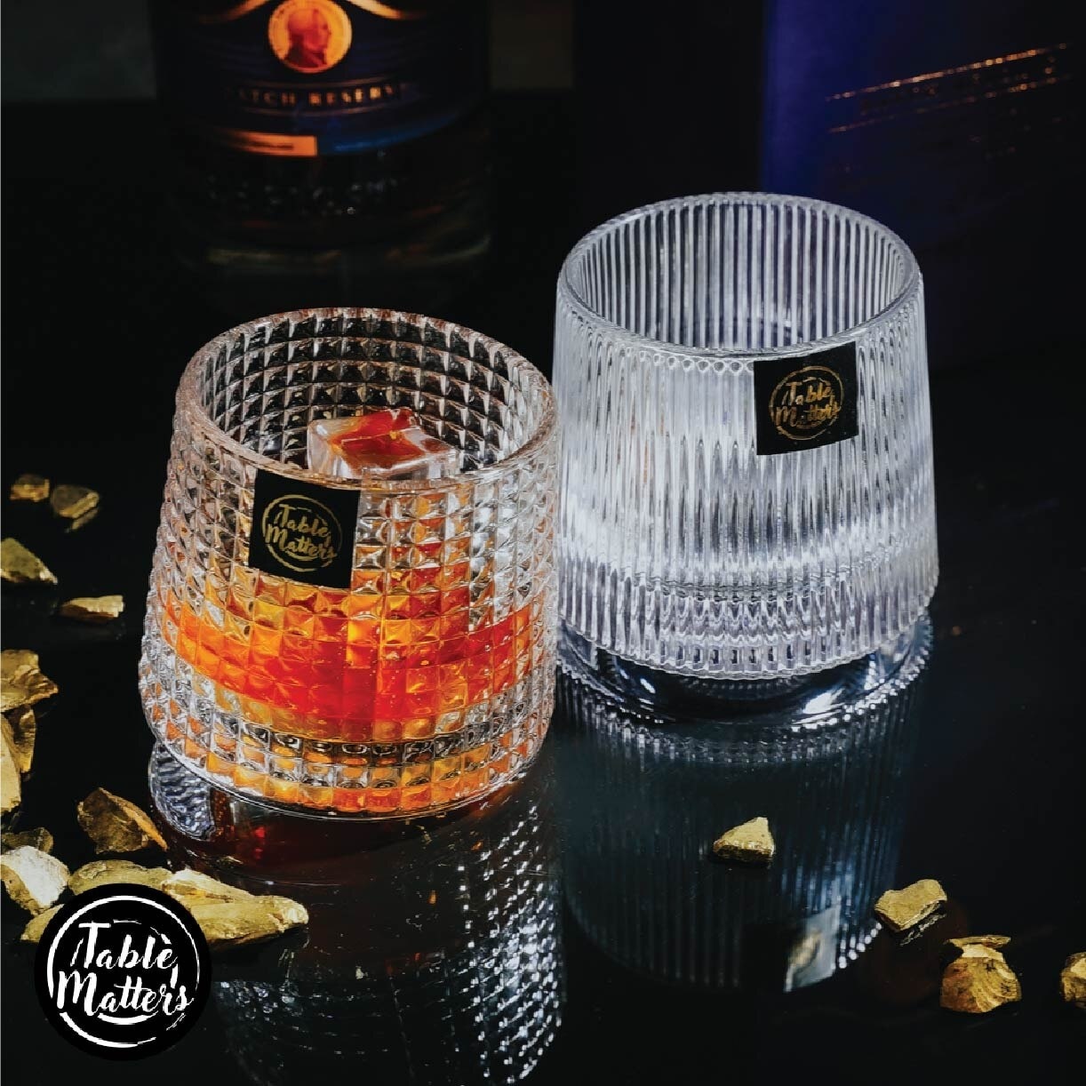 TAIKYU Cube Rocking Whiskey Glass CGCR36160 (High Quality And Lead-Free Glass) 160ml