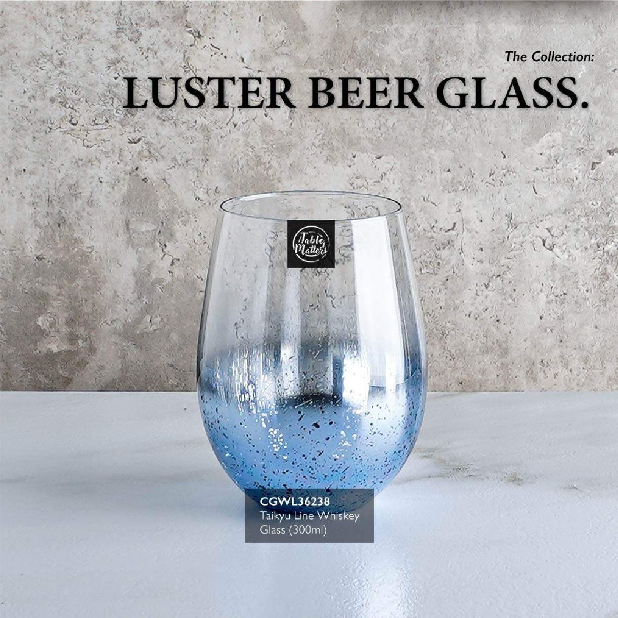 TAIKYU Gold Luster Beer Glass CGGD33530 (High Quality And Lead-Free Glass) 540ml