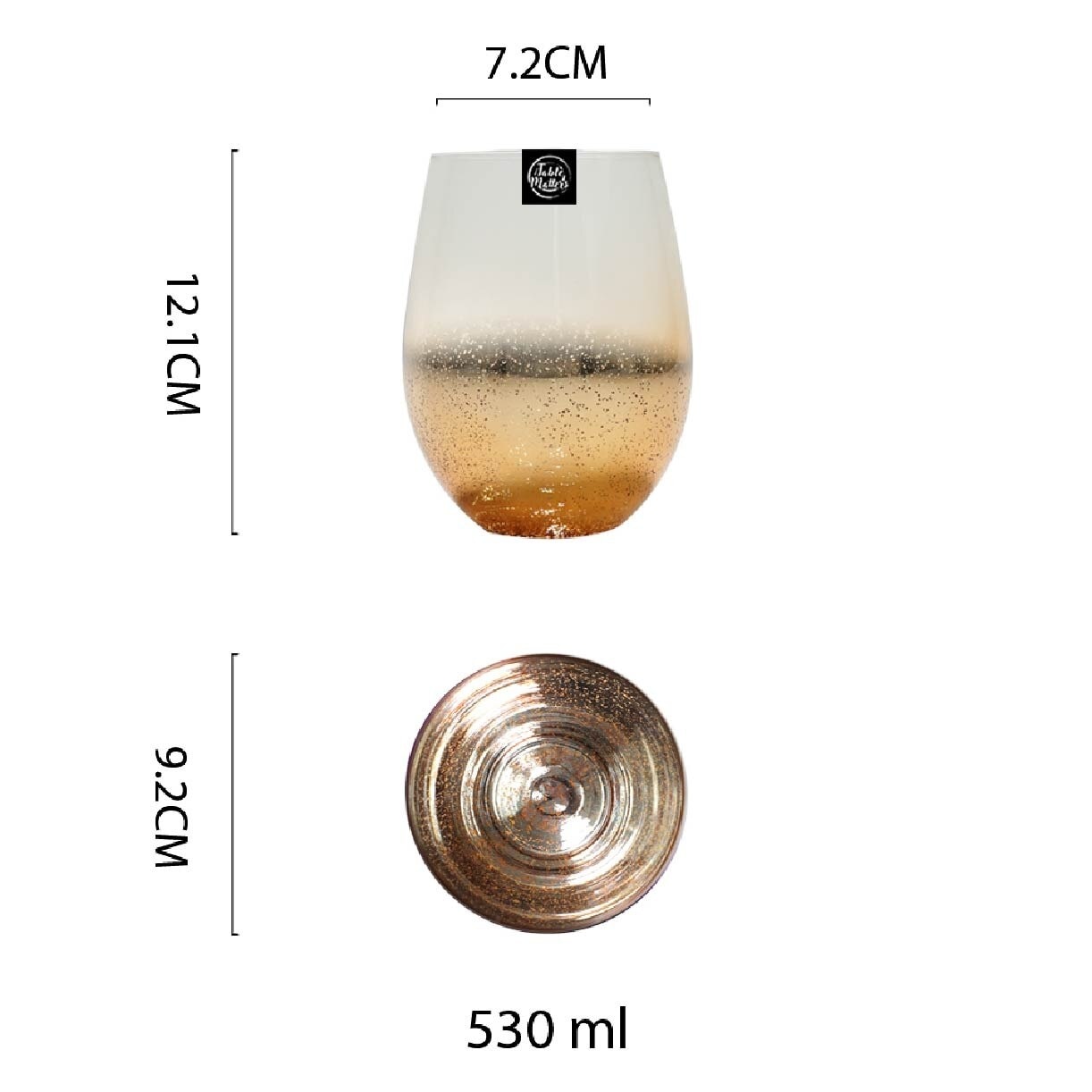 TAIKYU Gold Luster Beer Glass CGGD33530 (High Quality And Lead-Free Glass) 540ml