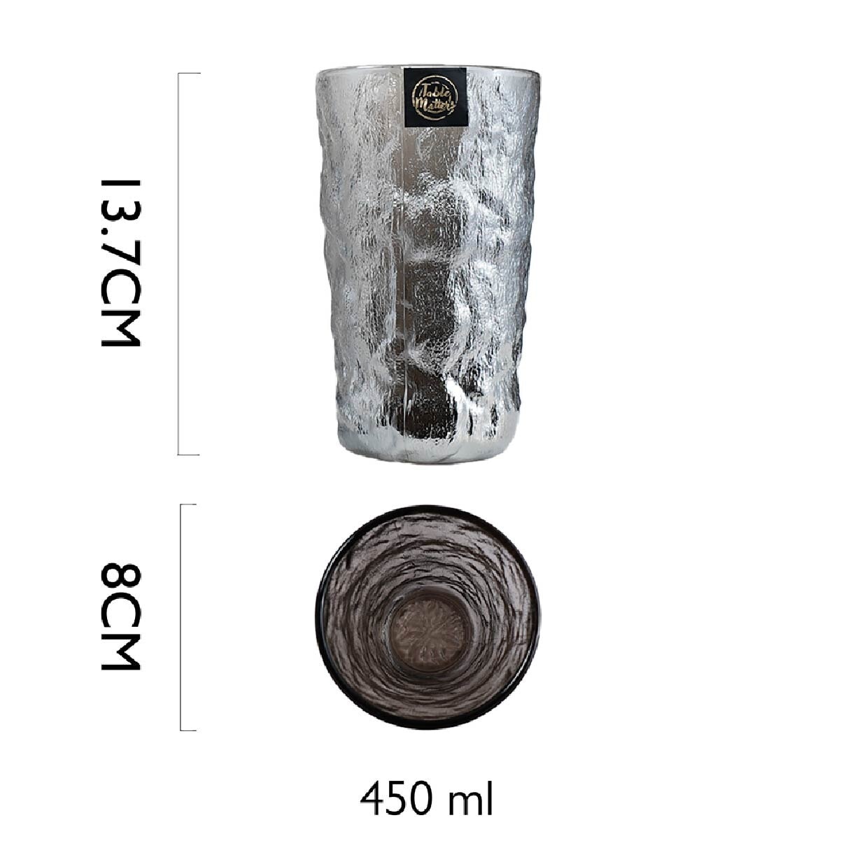 TAIKYU Grey Glacier Whiskey Glass CGGG36380 (High Quality And Lead-Free Glass) 380ml