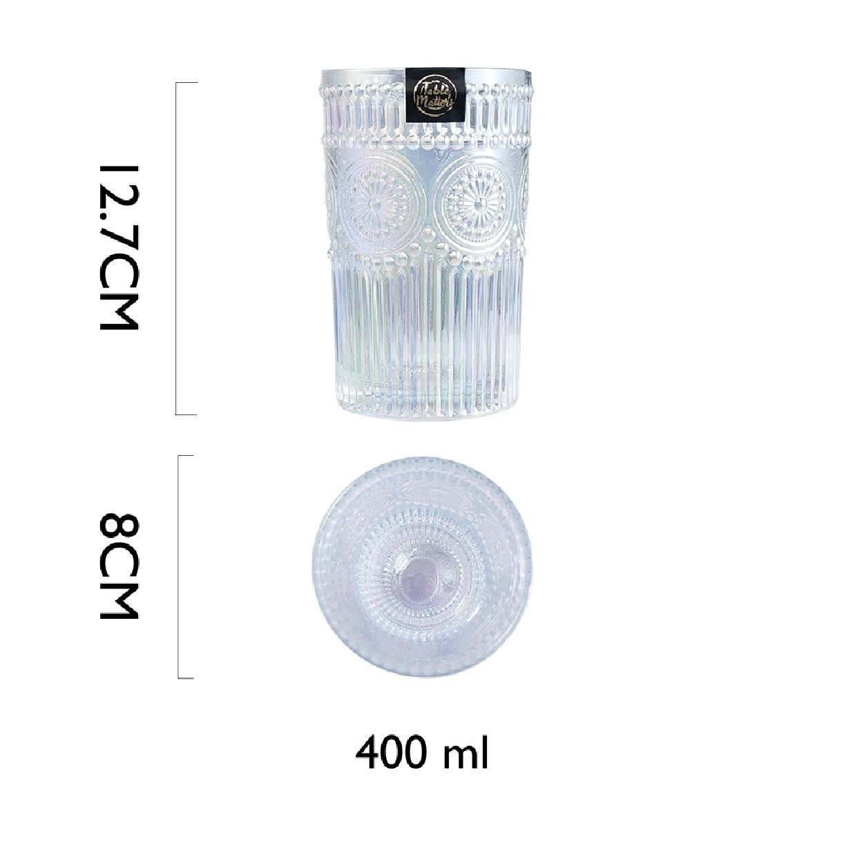 Taikyu Pearl Lace Drinking Glass 350ml CGLP33350 (Set of 2) 1s