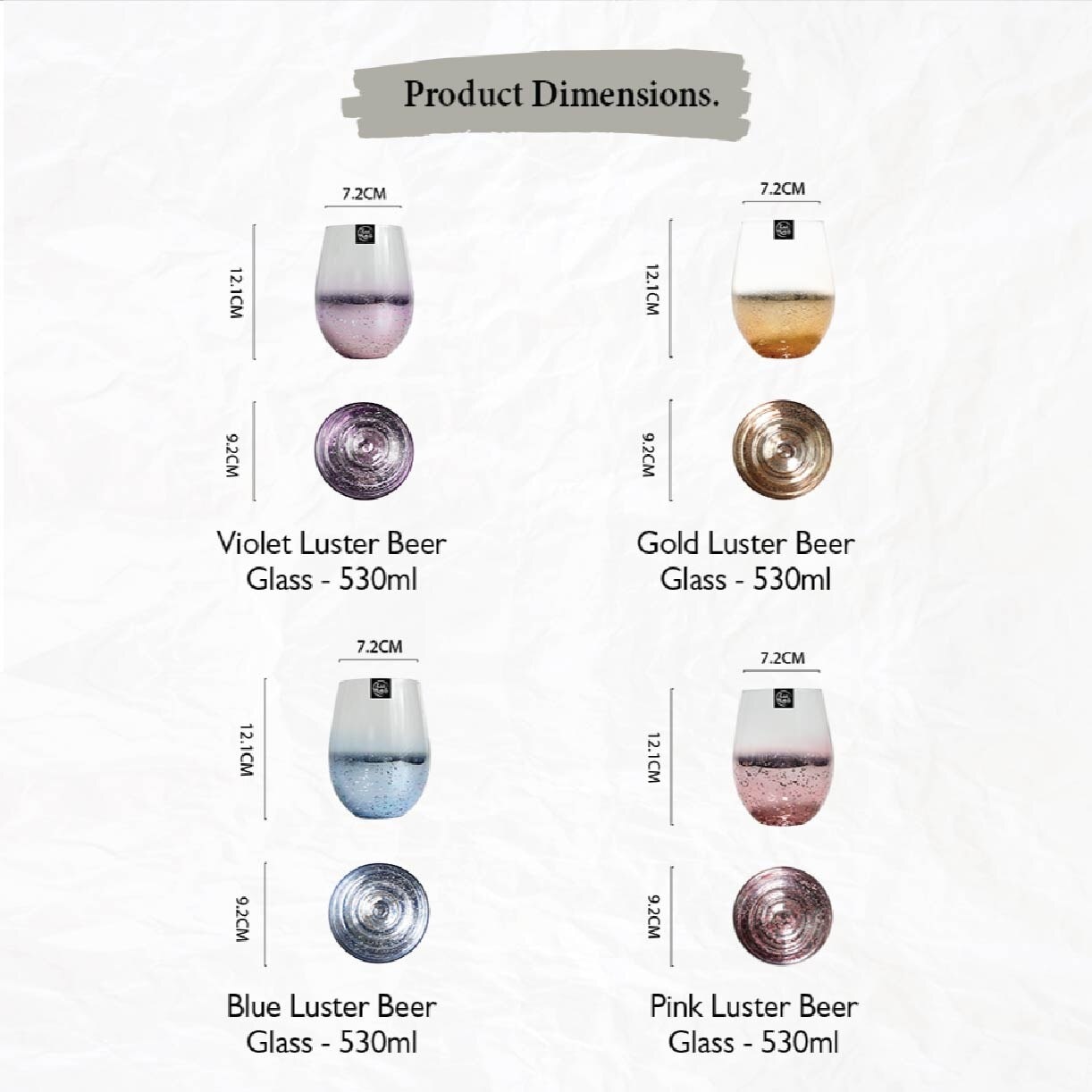 Taikyu Violet Luster Beer Glass 530ml CGPP33530 (Set of 2) 1s