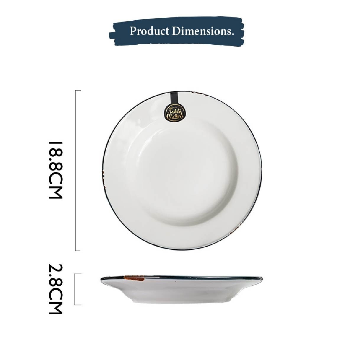 Enamel Blue 7.5 inch Plate EB40075 (Lead And Cadmium Free + Microwave + Oven + Dishwasher Safe) 0.35kg