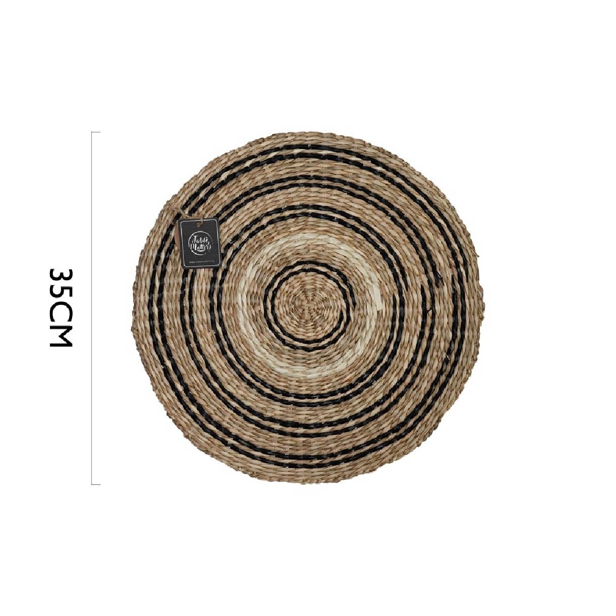 Seagrass Round Placemat PSRB20350 Black (Set of 2) 1s