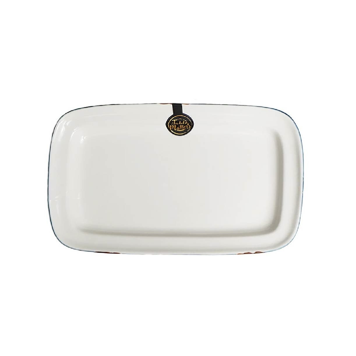 Enamel Blue 10.5 inch Rectangular Plate EB47105 (Lead And Cadmium Free + Microwave + Oven + Dishwasher Safe) 0.63kg