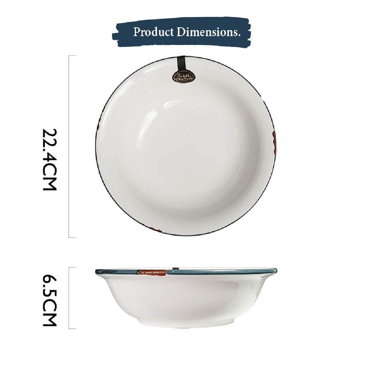 Enamel Blue 9 inch Salad Bowl EB18090 (Lead And Cadmium Free + Microwave + Oven + Dishwasher Safe) 0.74kg