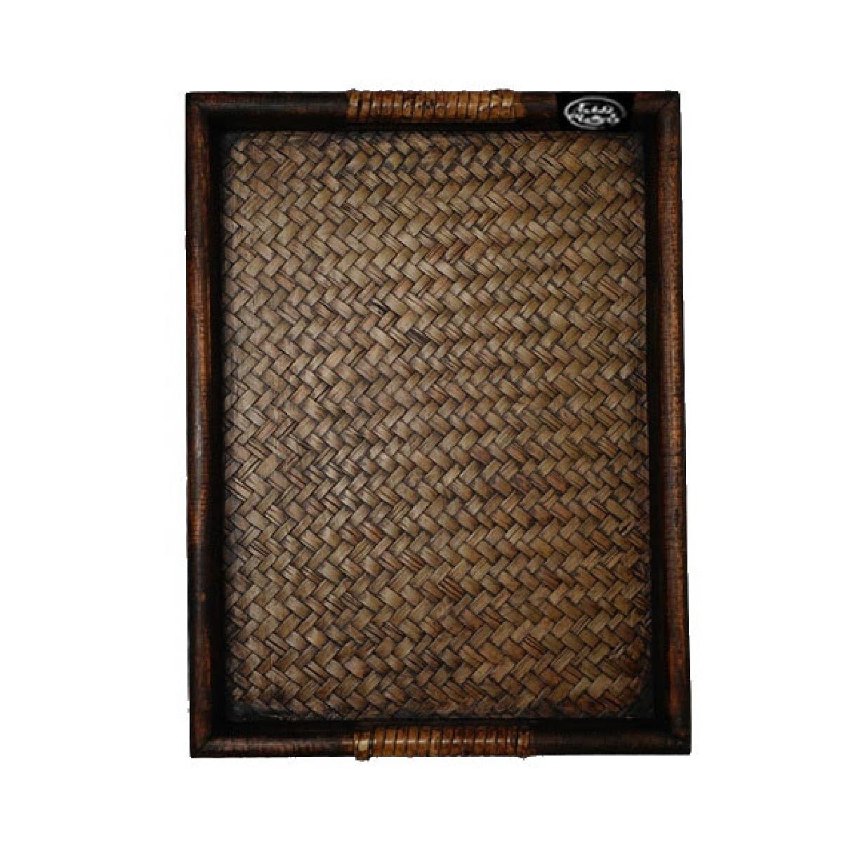 9 inch Wood Rattan Serving Tray TWRW65090 (Eco-Friendly And Highly-Sustainable Material) 0.36kg