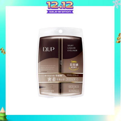 DUP Silky Liquid Eyeliner Brown Black (Gives Ultimate Control of Drawing a Perfect Eyeline) 1s