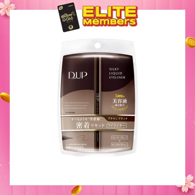 DUP Silky Liquid Eyeliner Brown Black (Gives Ultimate Control of Drawing a Perfect Eyeline) 1s