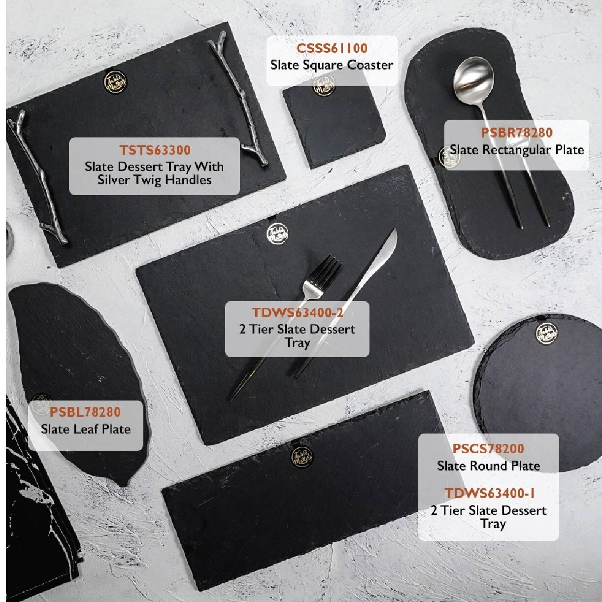 Scandi Slate Rectangular Plate PSBR78280 1s