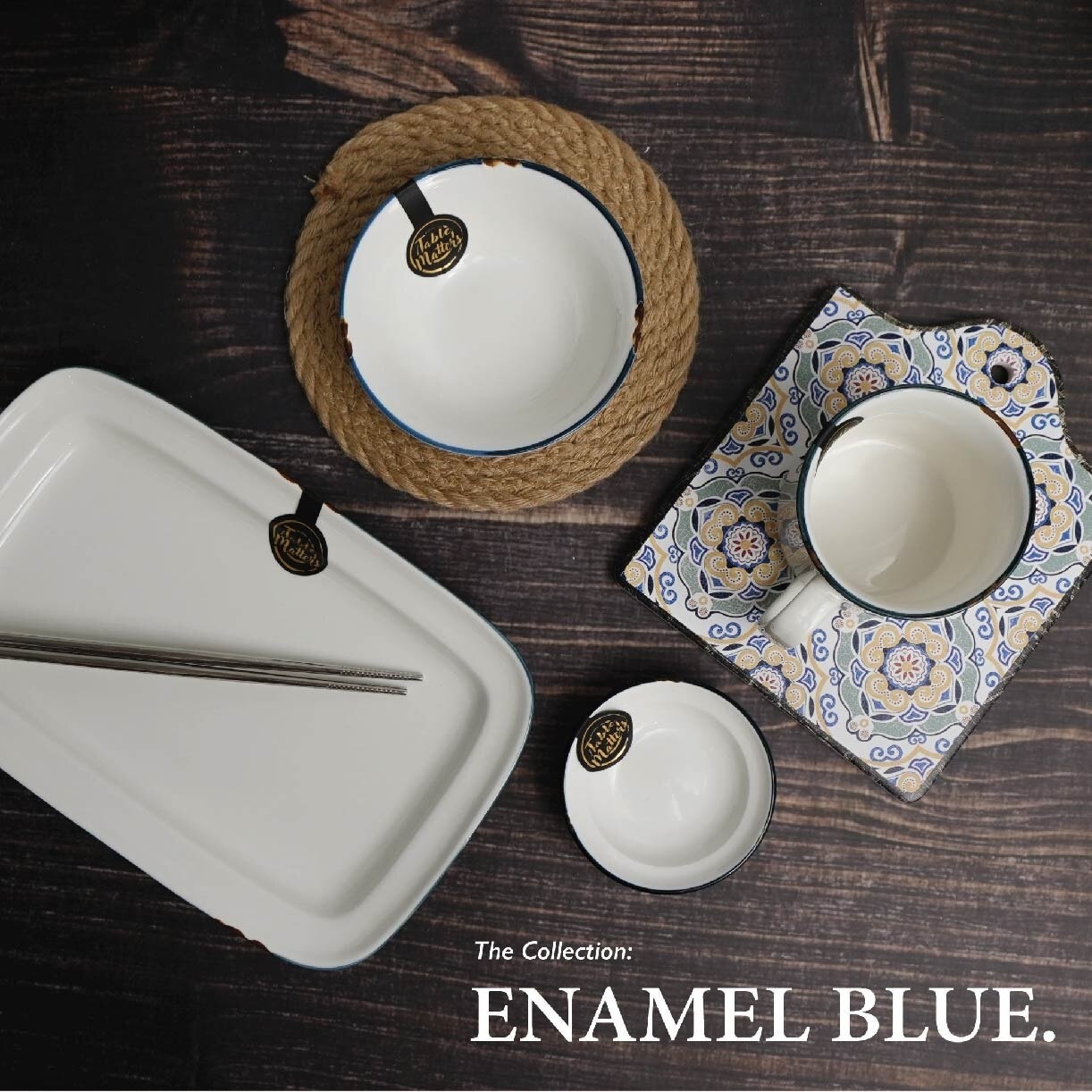 Enamel Blue 10 inch Deep Plate EB41100 (Lead and Cadmium Free + Microwave + Oven + Dishwasher Safe) 0.85kg