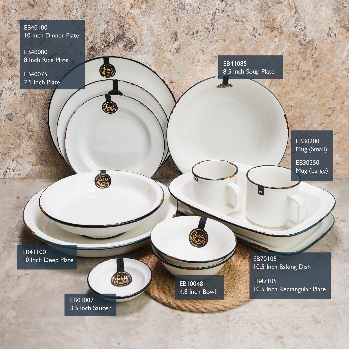 Enamel Blue 10 inch Deep Plate EB41100 (Lead and Cadmium Free + Microwave + Oven + Dishwasher Safe) 0.85kg