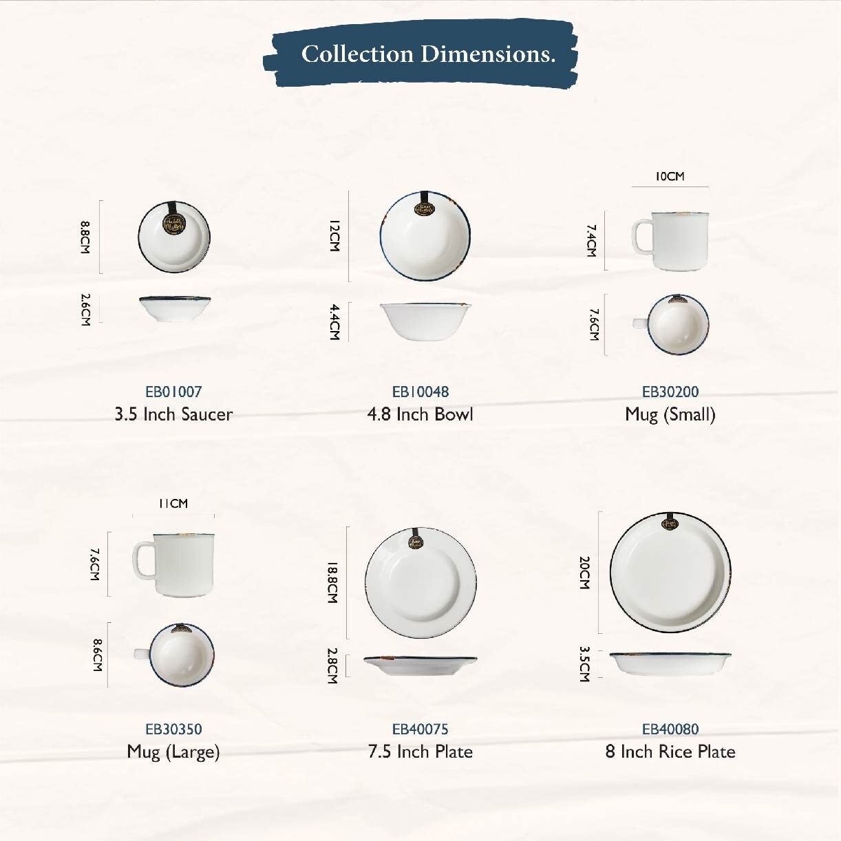 Enamel Blue 10 inch Deep Plate EB41100 (Lead and Cadmium Free + Microwave + Oven + Dishwasher Safe) 0.85kg