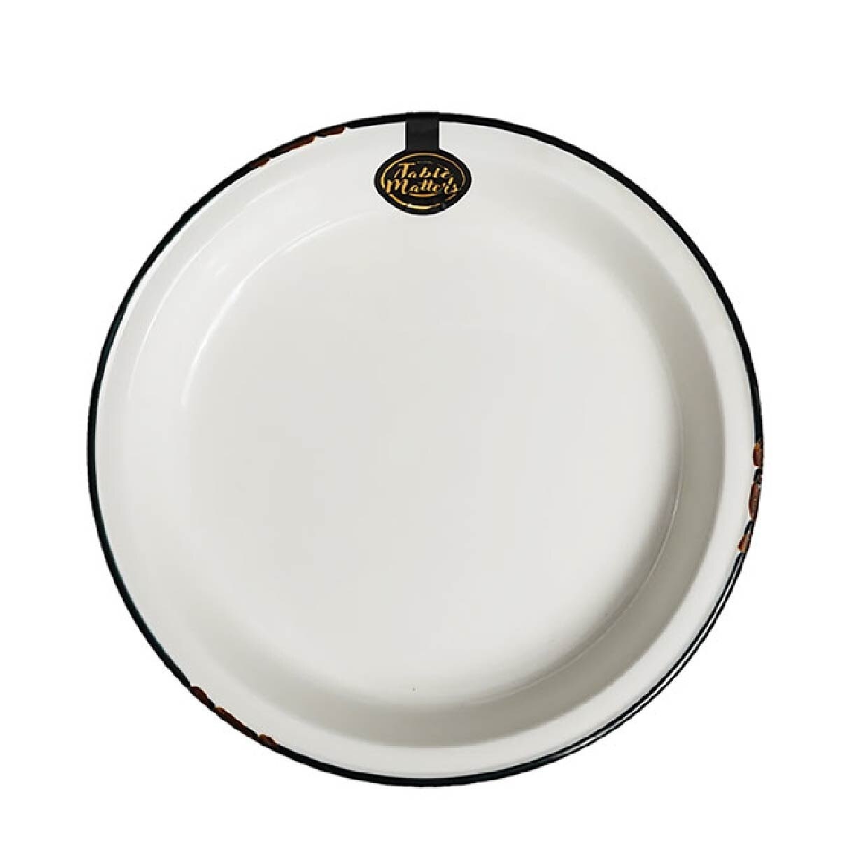 Enamel Blue 10 inch Deep Plate EB41100 (Lead and Cadmium Free + Microwave + Oven + Dishwasher Safe) 0.85kg