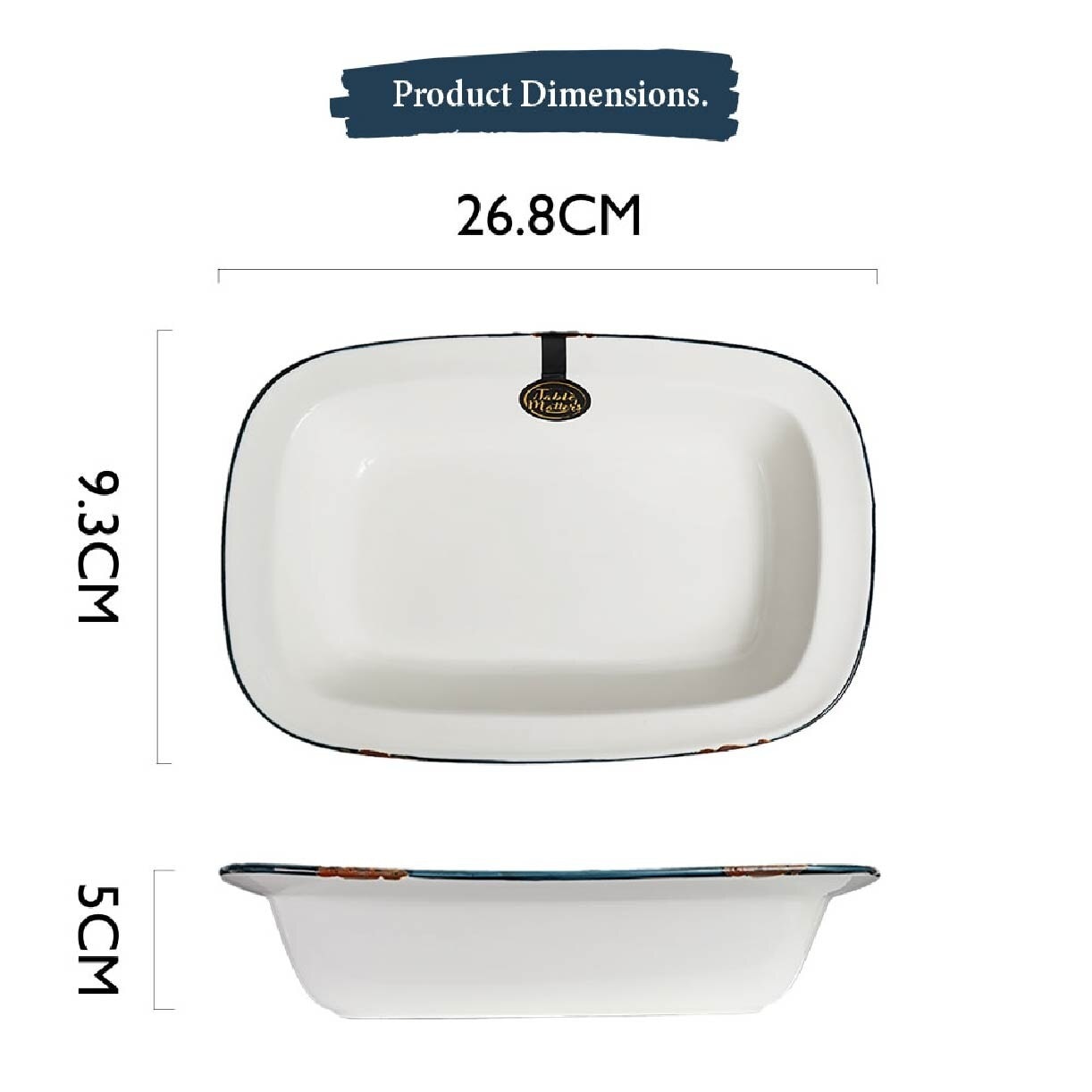 Enamel Blue 10.5 inch Baking Dish EB70105 (Lead And Cadmium Free + Microwave + Oven + Dishwasher Safe) 0.71kg