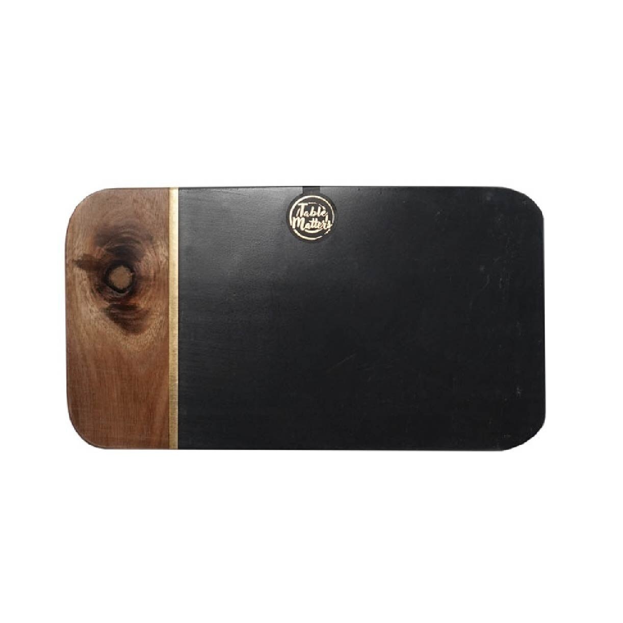 SCANDI Black Marble Wood Rectangular Serving Board PMRB78277 (Multi-purpose) 1.5kg