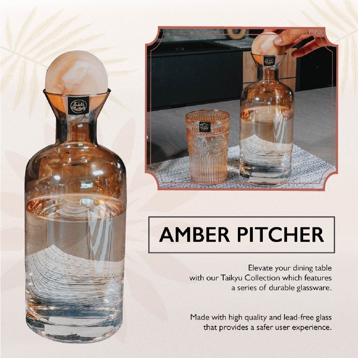 Taikyu Amber Pitcher JGPA381200 1200ml