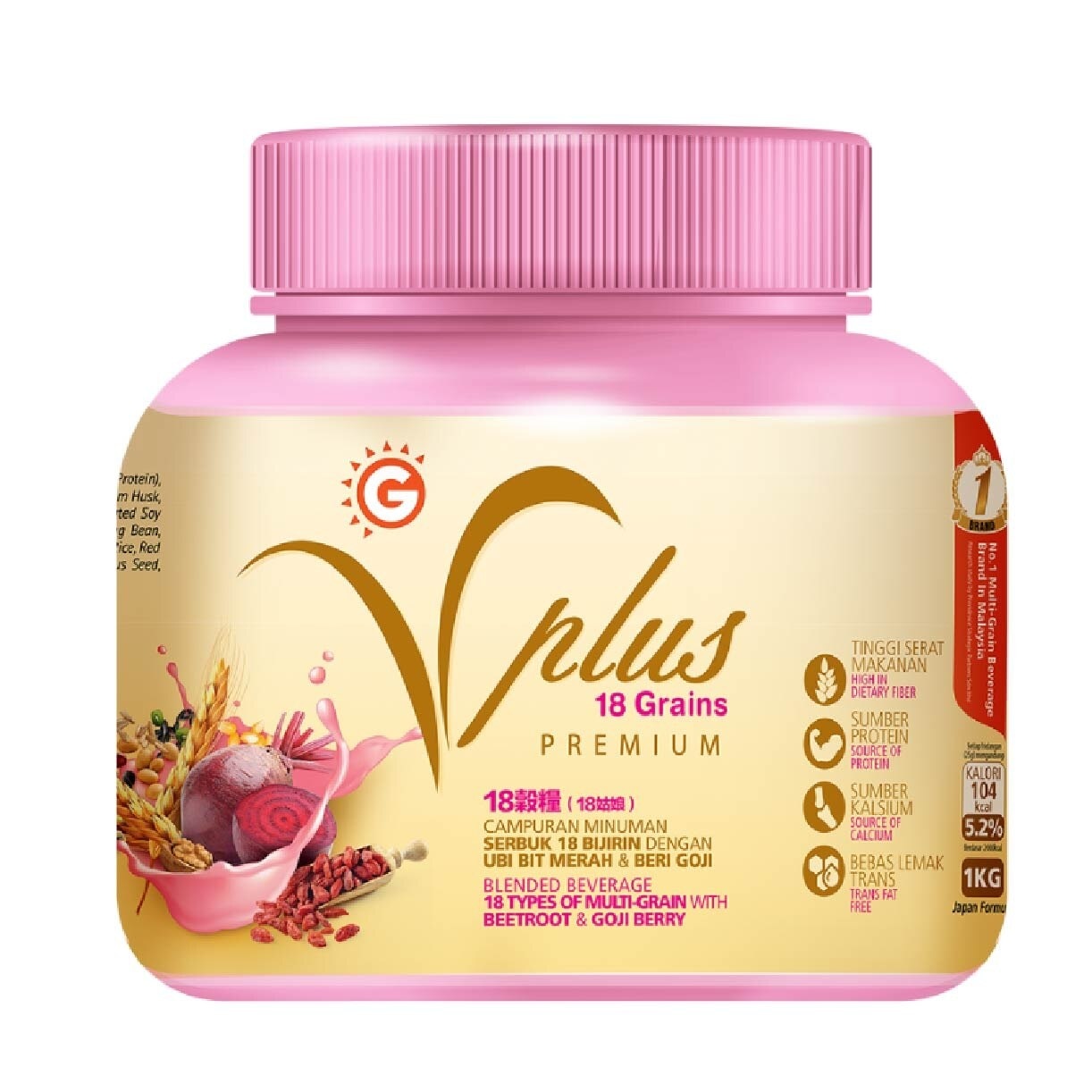 Vplus Premium Cereal Drink (Naturally Cholesterol Free + 100% Natural & Vegetarian) 1kg