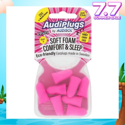 AUDIPLUGS Soft Foam Comfort & Sleep Ear Plugs (Pairs) 4s
