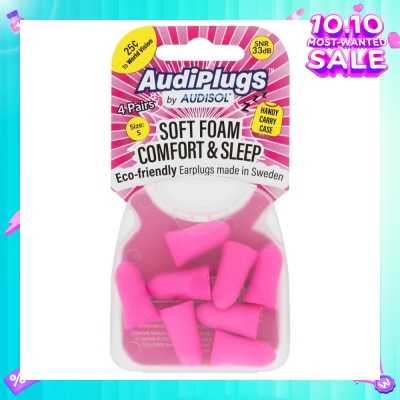 AUDIPLUGS Soft Foam Comfort & Sleep Ear Plugs (Pairs) 4s