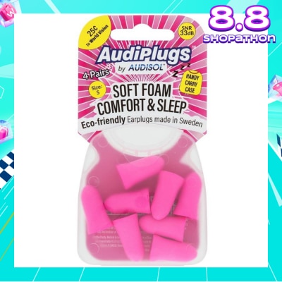 AUDIPLUGS Soft Foam Comfort & Sleep Ear Plugs (Pairs) 4s