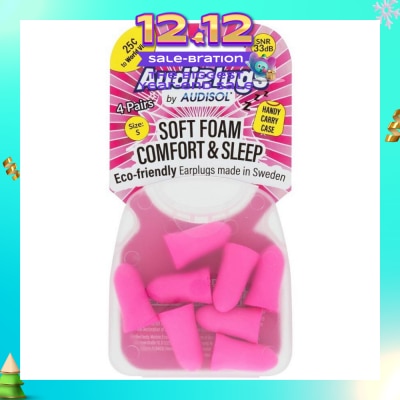 AUDIPLUGS Soft Foam Comfort & Sleep Ear Plugs (Pairs) 4s
