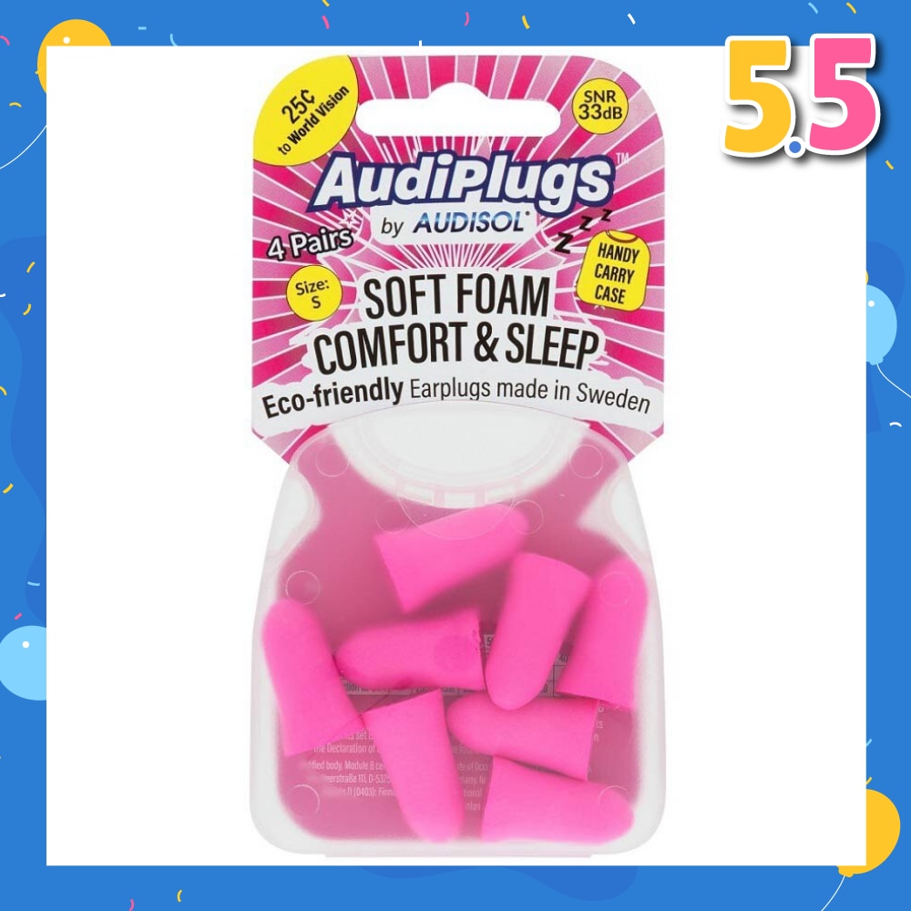 Soft Foam Comfort & Sleep Ear Plugs (Pairs) 4s