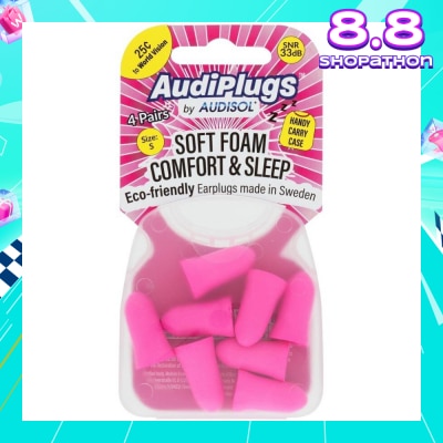 AUDIPLUGS Soft Foam Comfort & Sleep Ear Plugs (Pairs) 4s