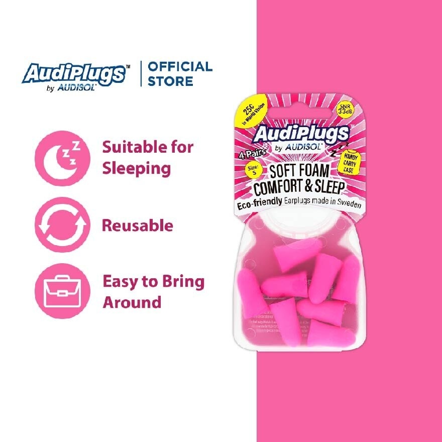 Soft Foam Comfort & Sleep Ear Plugs (Pairs) 4s