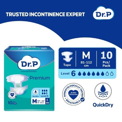 DR P - Premium Adult Diaper Level 6 Tape (M) 10s