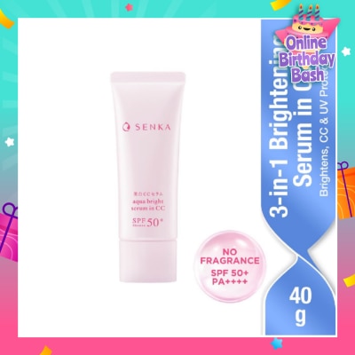 SENKA Aqua Bright Serum in CC (For Bright + Glowy Skin) 40g