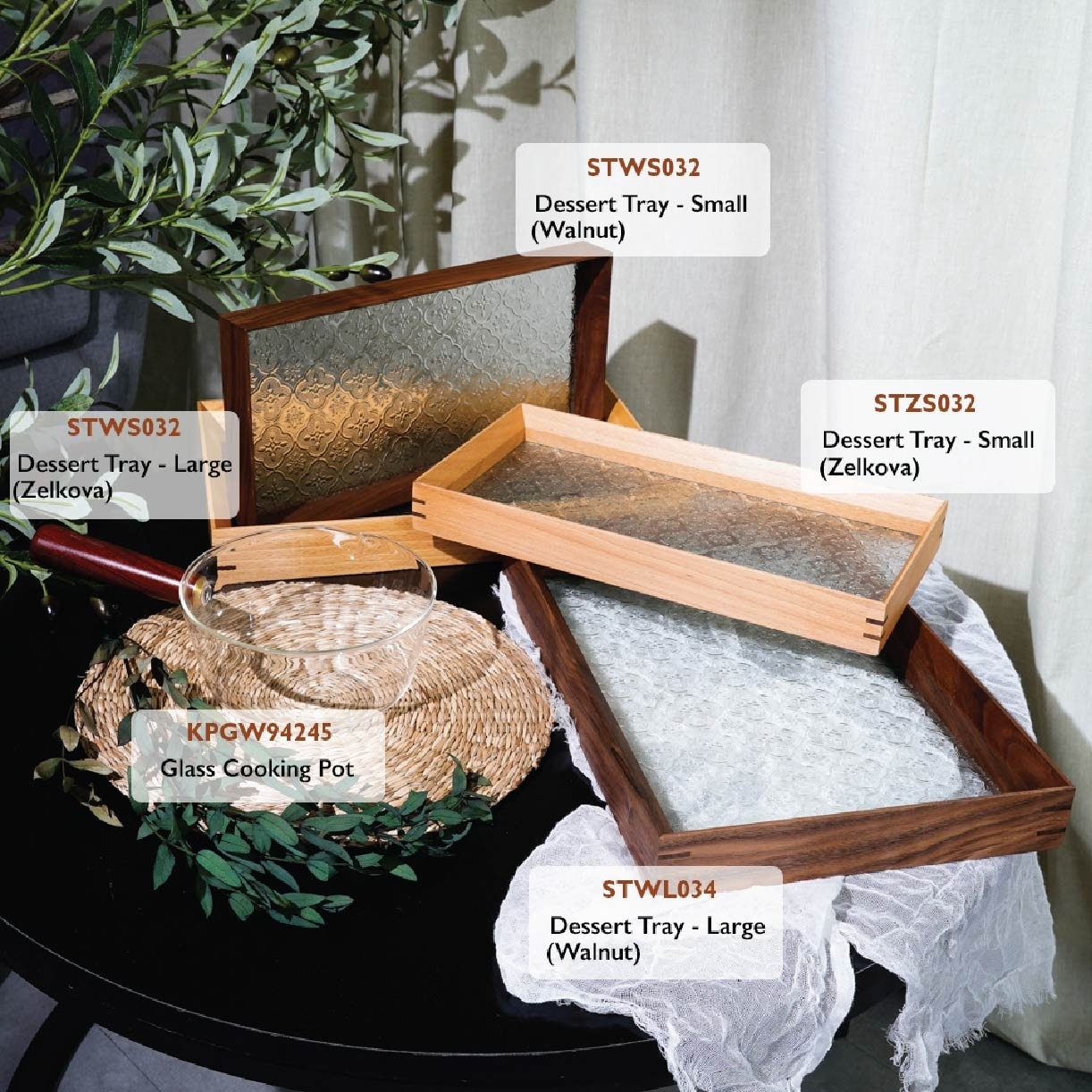 Shinrin Walnut Dessert Tray Large TWGW65340 1s