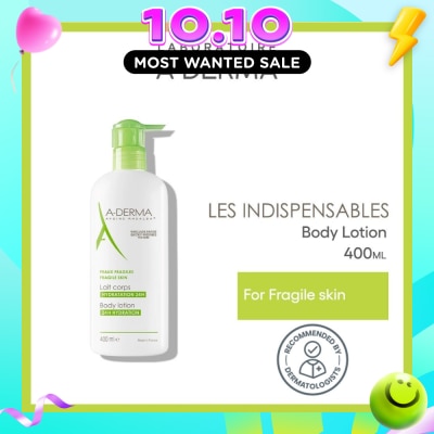 ADERMA Moisturising Body Lotion Soothes & Moisturises 24 Hours (Quickly Absorbed Texture) 400ml image