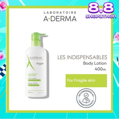 ADERMA Moisturising Body Lotion Soothes & Moisturises 24 Hours (Quickly Absorbed Texture) 400ml